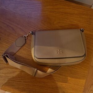 Tory Burch Beige Leather Crossbody Bag